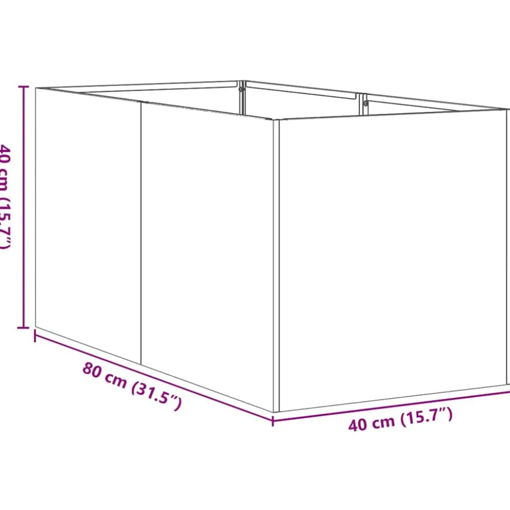 Online FinePRICE Kukkalaatikko valkoinen 40x80x40 cm kylmävalssattu teräs (60732)