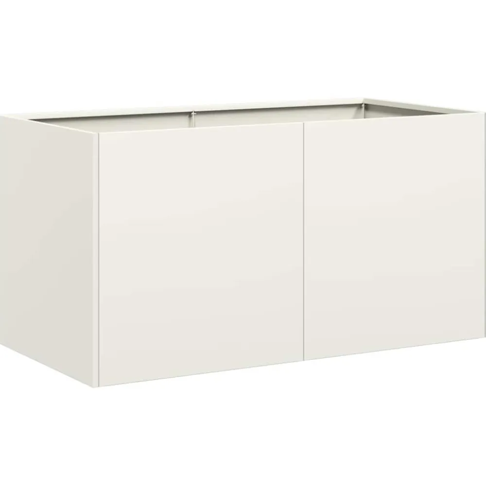 Discount FinePRICE Kukkalaatikko valkoinen 80x40x40 cm kylmävalssattu teräs (60669)