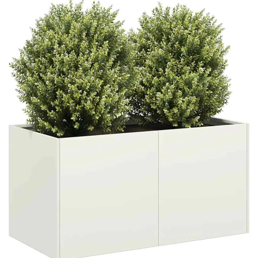 Discount FinePRICE Kukkalaatikko valkoinen 80x40x40 cm kylmävalssattu teräs (60669)