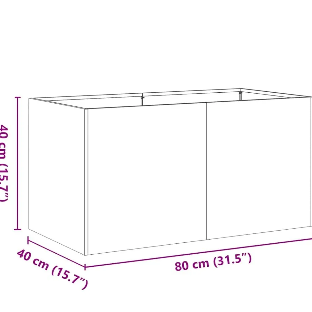 Discount FinePRICE Kukkalaatikko valkoinen 80x40x40 cm kylmävalssattu teräs (60669)