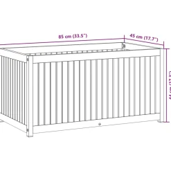 Outlet FinePRICE Kukkalaatikko 85x45x44 cm täysi akasiapuu ja teräs (67611)