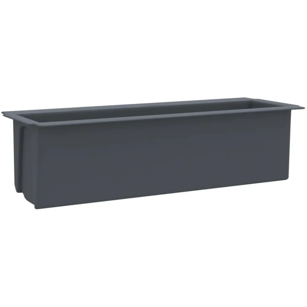 FinePRICE Kukkalaatikot eurolavoille 12 kpl harmaa 36x13,5x9,5 cm PP (18302)