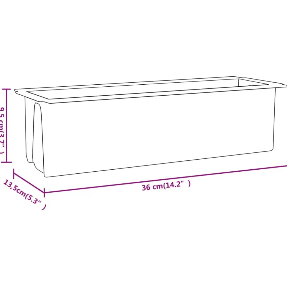 FinePRICE Kukkalaatikot eurolavoille 12 kpl harmaa 36x13,5x9,5 cm PP (18302)