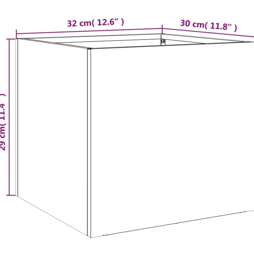 Online FinePRICE Kukkalaatikot 2 kpl musta 32x30x29 cm teräs (41536)