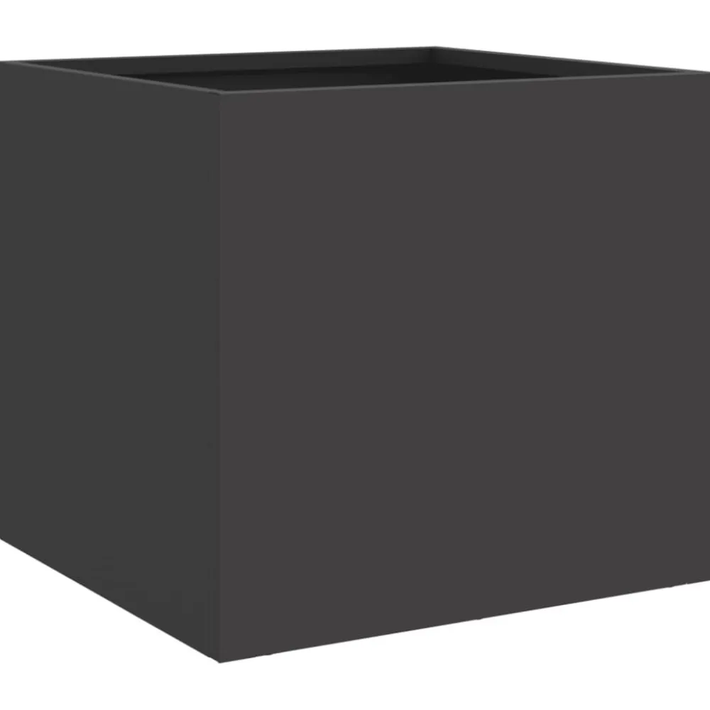 Online FinePRICE Kukkalaatikot 2 kpl musta 32x30x29 cm teräs (41536)