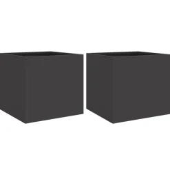 Online FinePRICE Kukkalaatikot 2 kpl musta 32x30x29 cm teräs (41536)