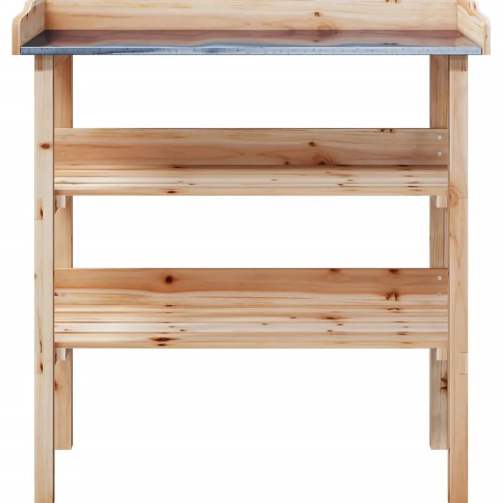 Hot FinePRICE Kukkapöytä hyllyillä 78x38x82,5 cm, kuusi
