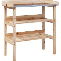 Hot FinePRICE Kukkapöytä hyllyillä 78x38x82,5 cm, kuusi