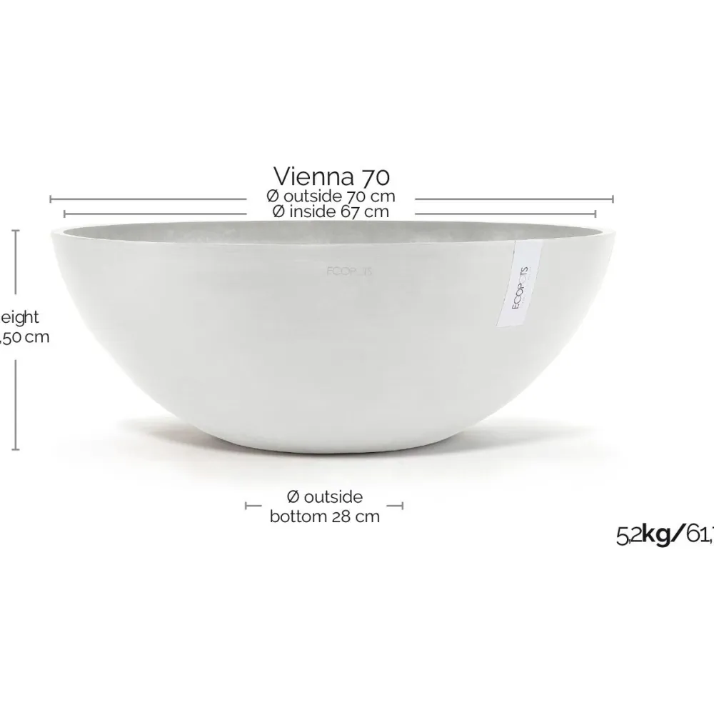 Clearance Ecopots Kukkaruukku Vienna, eri kokoja ja värejä