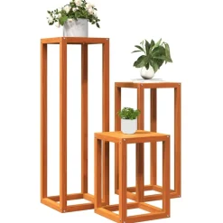 Outlet FinePRICE Kukkatelineet 3 kpl vahanruskea täysi mänty (44472)