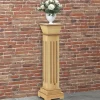 Discount FinePRICE Kukkateline klassinen pilari neliö vaalea puu 17x17x66 cm MDF