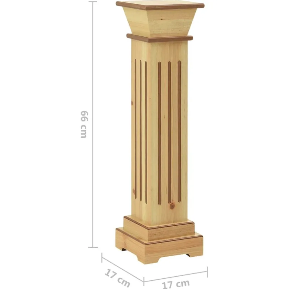Discount FinePRICE Kukkateline klassinen pilari neliö vaalea puu 17x17x66 cm MDF