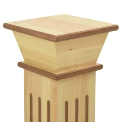 Discount FinePRICE Kukkateline klassinen pilari neliö vaalea puu 17x17x66 cm MDF