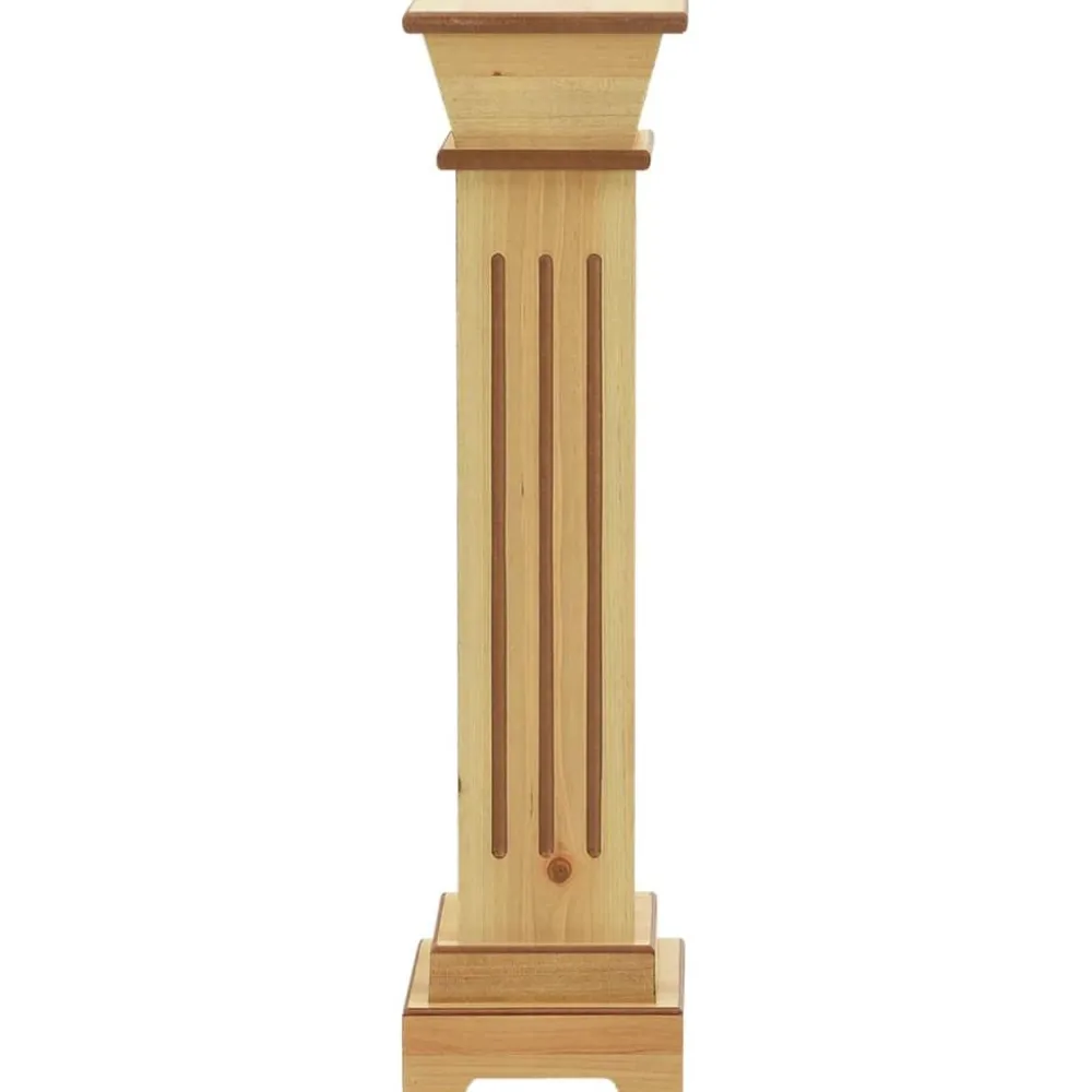 Discount FinePRICE Kukkateline klassinen pilari neliö vaalea puu 17x17x66 cm MDF