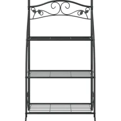 New FinePRICE Kukkateline musta 56x30x96 cm teräs