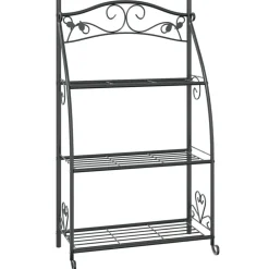 New FinePRICE Kukkateline musta 56x30x96 cm teräs
