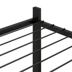 FinePRICE Kukkateline pyörillä 83x25x63,5 cm musta rauta