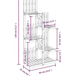 New FinePRICE Kukkateline 81x25x75,5 cm, kuusta