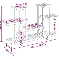 New FinePRICE Kukkateline 81x25x75,5 cm, kuusta