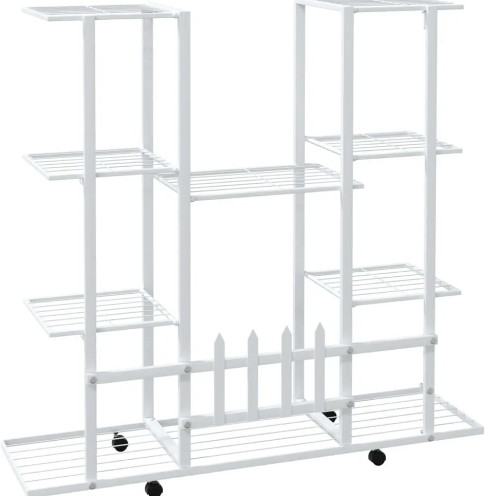 Best FinePRICE Kukkateline 94,5x25x89 cm rauta Valkoinen