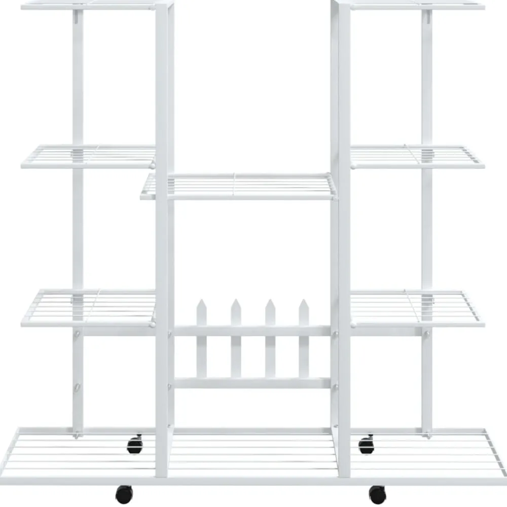 Best FinePRICE Kukkateline 94,5x25x89 cm rauta Valkoinen
