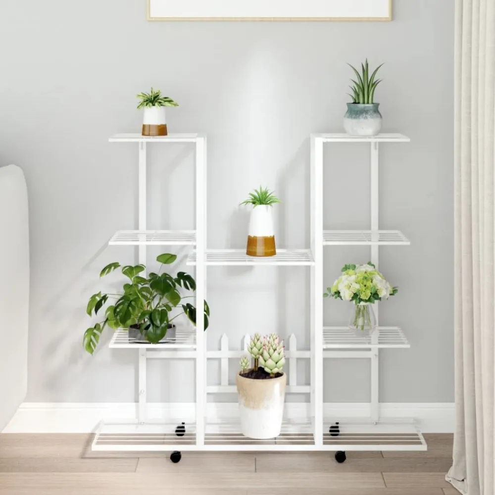 Best FinePRICE Kukkateline 94,5x25x89 cm rauta Valkoinen