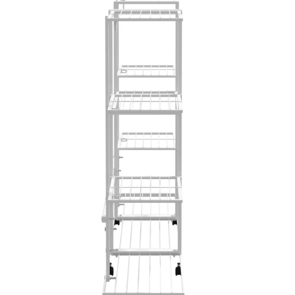Best FinePRICE Kukkateline 94,5x25x89 cm rauta Valkoinen
