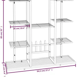 Best FinePRICE Kukkateline 94,5x25x89 cm rauta Valkoinen