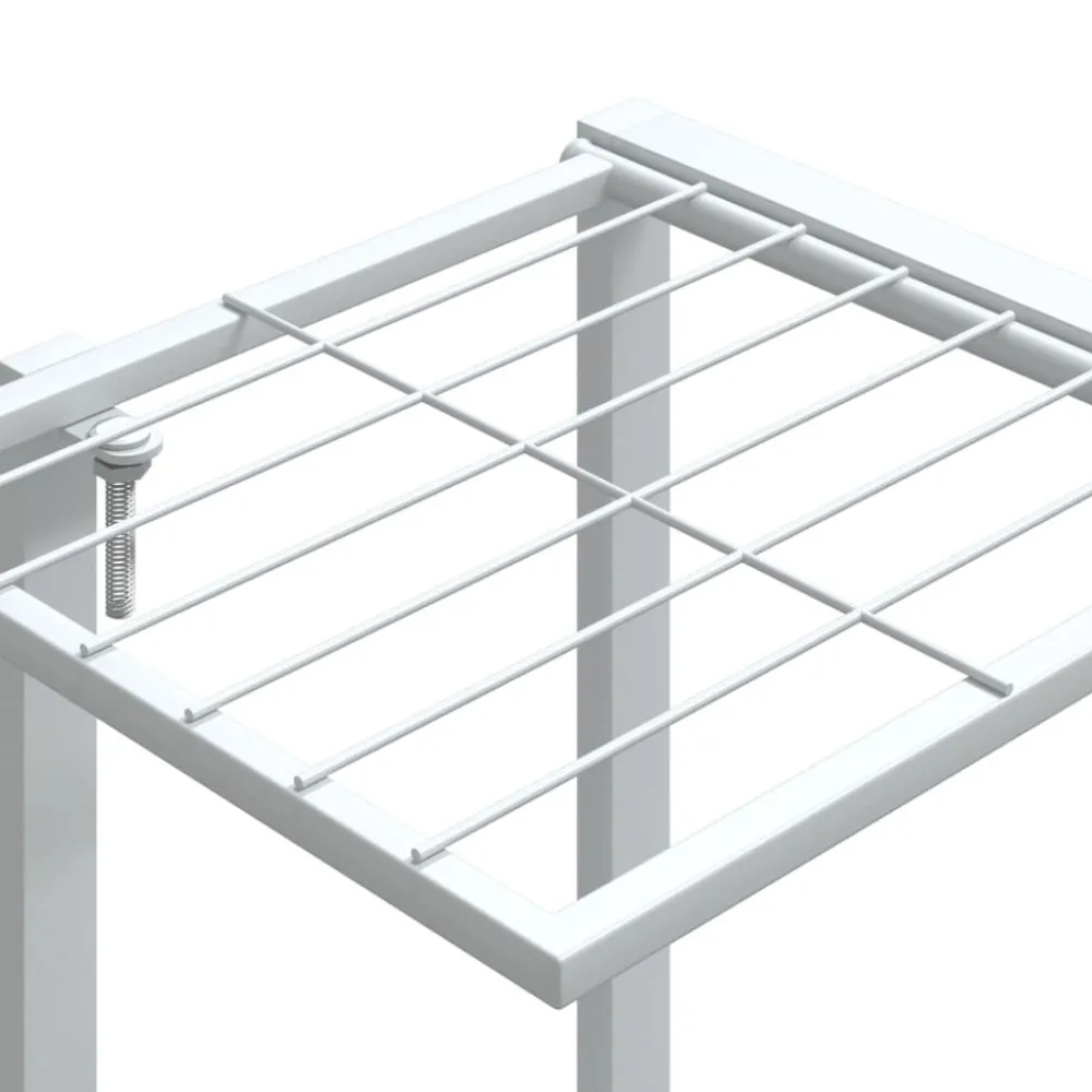 Best FinePRICE Kukkateline 94,5x25x89 cm rauta Valkoinen