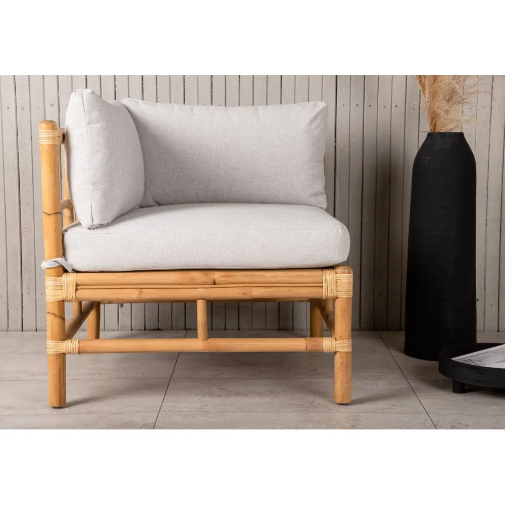 Online Venture Home Kulmamoduuli Cane -sohvaan, luonnollinen bambu/vaaleanharmaa