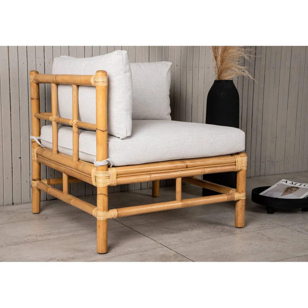 Online Venture Home Kulmamoduuli Cane -sohvaan, luonnollinen bambu/vaaleanharmaa