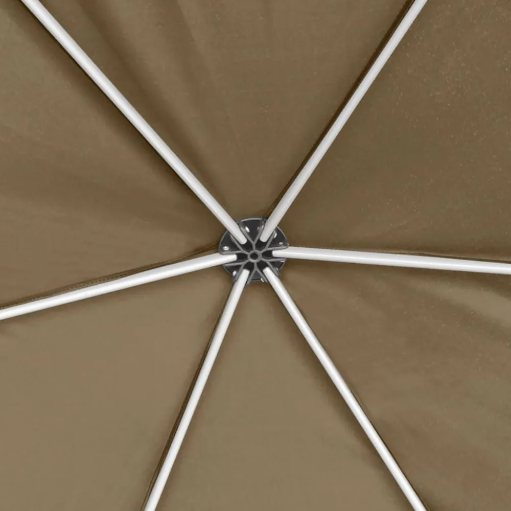 Clearance FinePRICE Kuusikulmainen pop-up katos sivuseinillä 3,6x3,1m 220g/m² taupe