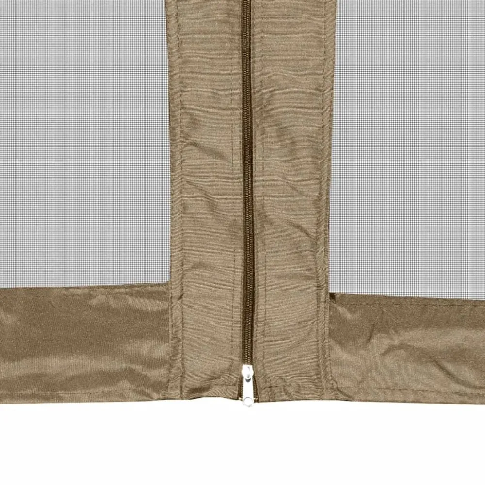 Clearance FinePRICE Kuusikulmainen pop-up katos sivuseinillä 3,6x3,1m 220g/m² taupe