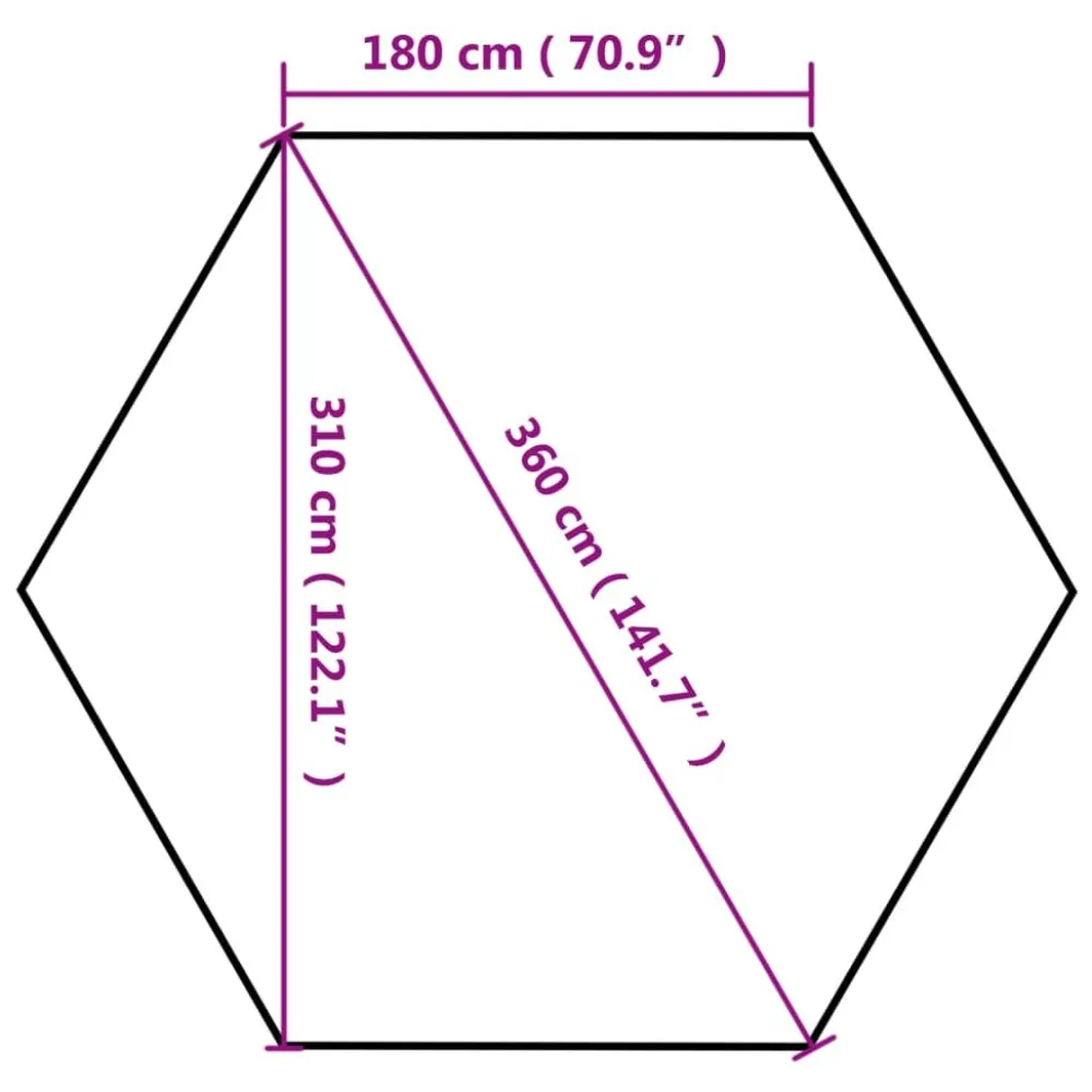 Clearance FinePRICE Kuusikulmainen pop-up katos sivuseinillä 3,6x3,1m 220g/m² taupe