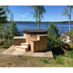 Clearance SpaDealers Kylpytynnyri kaasukamiinalla City-Palju Arctic 4-6 hlöä 1200l brown/azul blue
