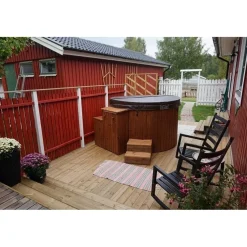 Discount SpaDealers Kylpytynnyri kaasukamiinalla City-Palju Arctic 4-6 hlöä 1200l brown/graphite black