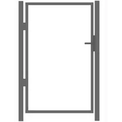 AB Polar Käyntiportin runko , korkeus 95cm, leveys 100cm, Locinox lukko, sinkitty, harmaa