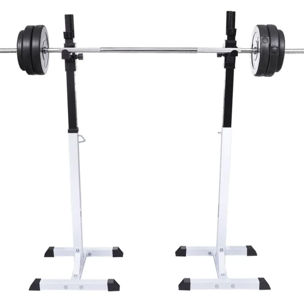 Clearance FinePRICE Kyykkyteline levytanko- ja käsipainosarjalla, 60.5kg