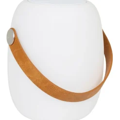 Discount House Nordic Ladattava pöytävalaisin Cardiff, Bluetooth-kaiuttimella, ø18cm, sisä- ja ulkokäyttöön, valkoinen/ruskea