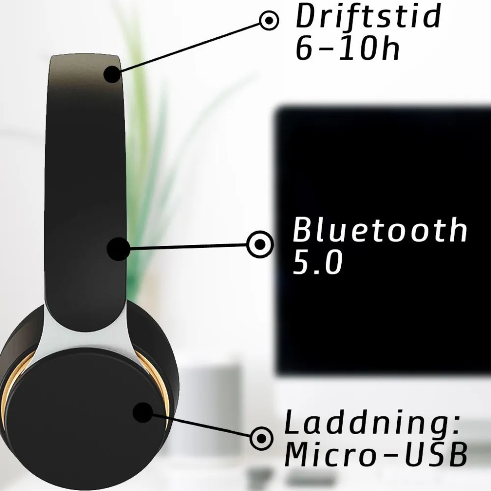 Discount Kuura Langattomat sankakuulokkeet Bass Black