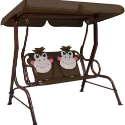 Online FinePRICE Lasten keinupenkki ruskea 115x75x110 cm kangas