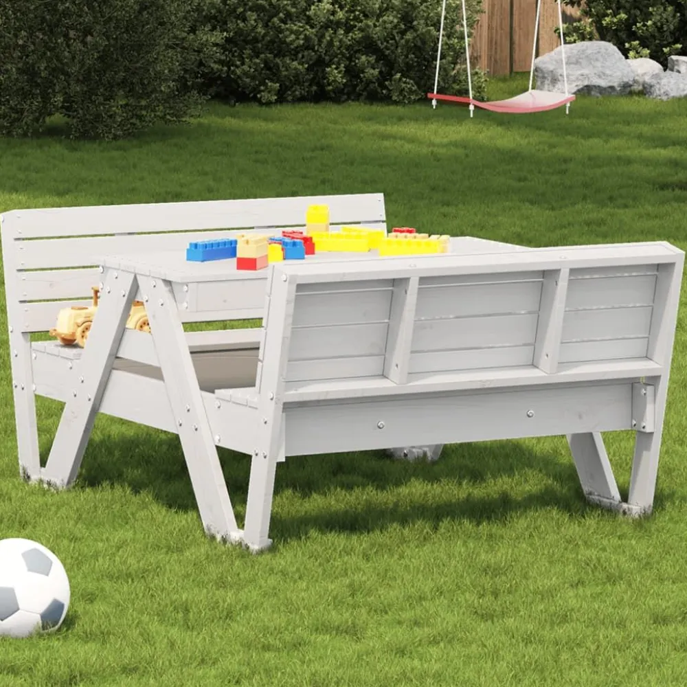 Outlet FinePRICE Lasten piknikpöytä 88x122x58 cm, eri materiaaleja ja värejä (33989)