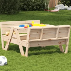 Outlet FinePRICE Lasten piknikpöytä 88x122x58 cm, eri materiaaleja ja värejä (33989)