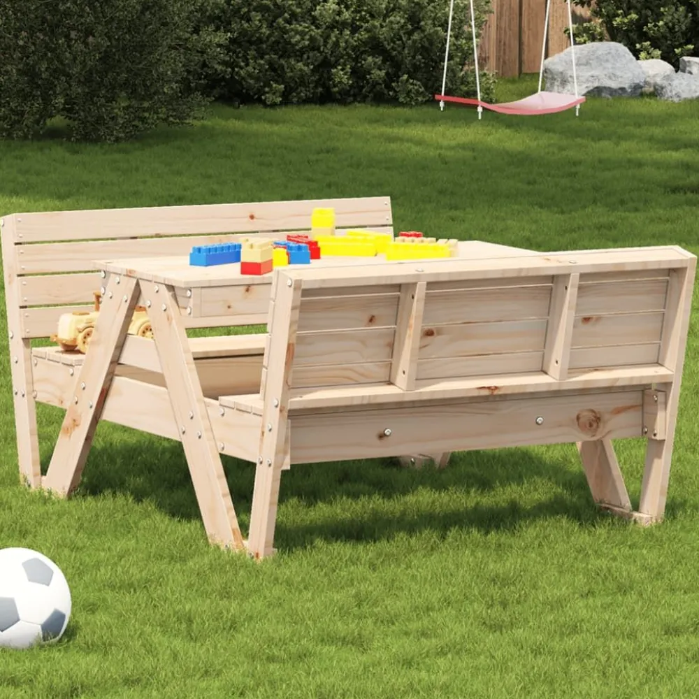 Outlet FinePRICE Lasten piknikpöytä 88x122x58 cm, eri materiaaleja ja värejä (33989)