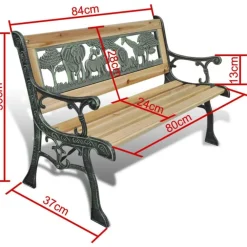 FinePRICE Lasten puinen puutarhapenkki 84 cm