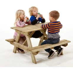 Discount Nordic Play Lasten pöytä-penkkisetti Active, 91x89x57.5cm, painekyllästetty puu