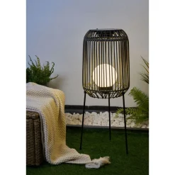 New Paulmann Lattiavalaisin aurinkokennolla Pauleen Sunshine Coziness, 3000K, musta/harmaa