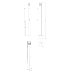 Savorak Laiturit LED-kaidevalaisin laiturille Savorak, 99cm, rst, musta