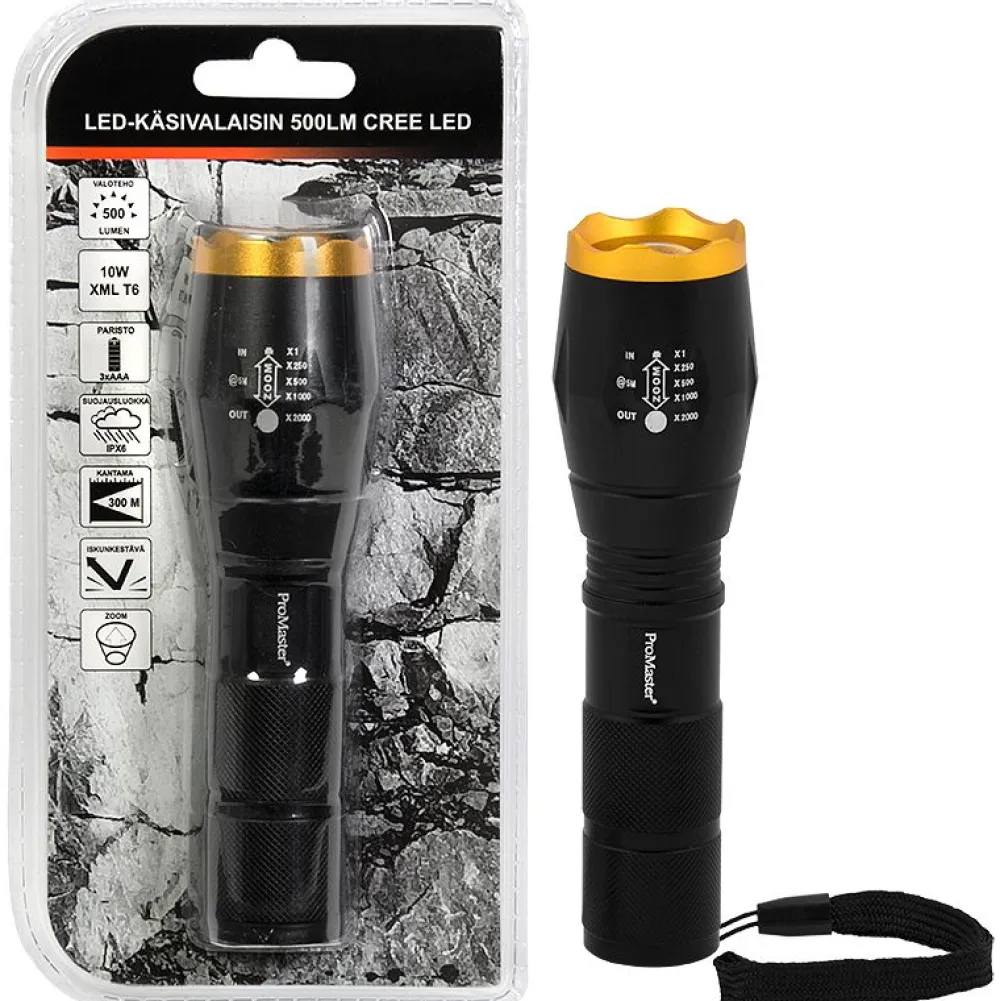 New ProMaster LED-käsivalaisin V-TAC 500 lm 10 W XML T6