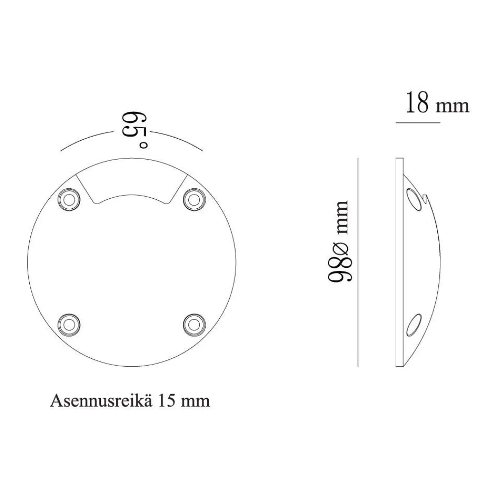 FTLight LED-laiturivalaisin Marina I 1,5W 24V 4000K IP67 musta alumiini
